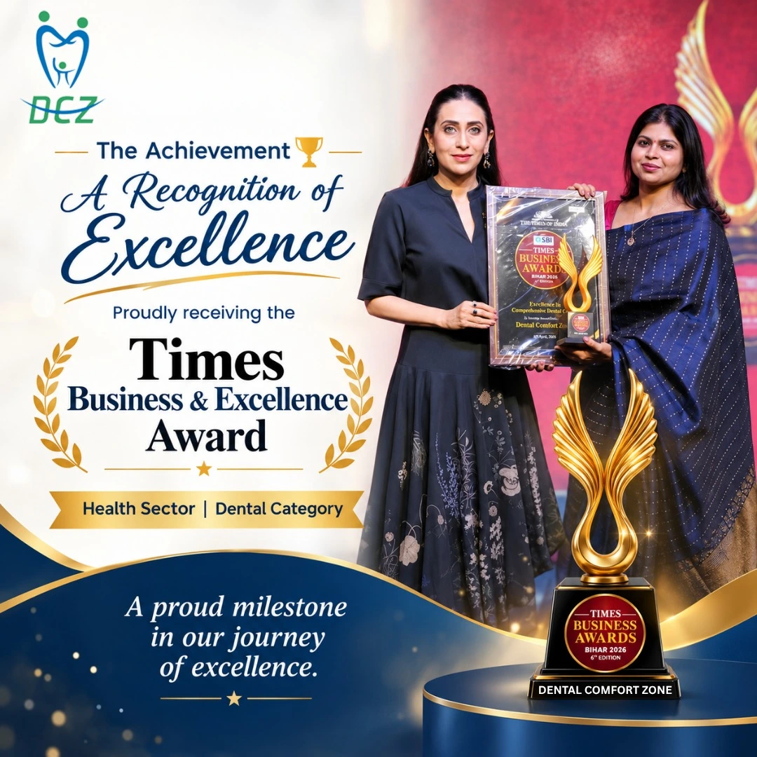 Times Business Awards plaque and trophy awarded to Dental Comfort Zone