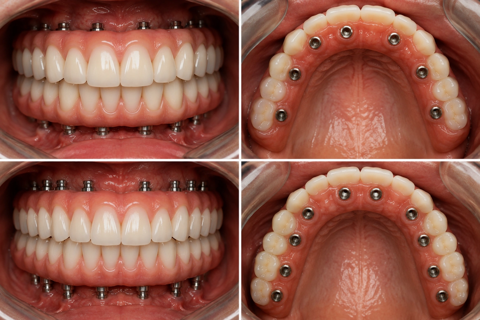 All-on-6 and All-on-8 full mouth dental implants.