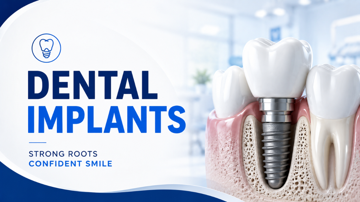 Dental implants for permanent missing teeth replacement.