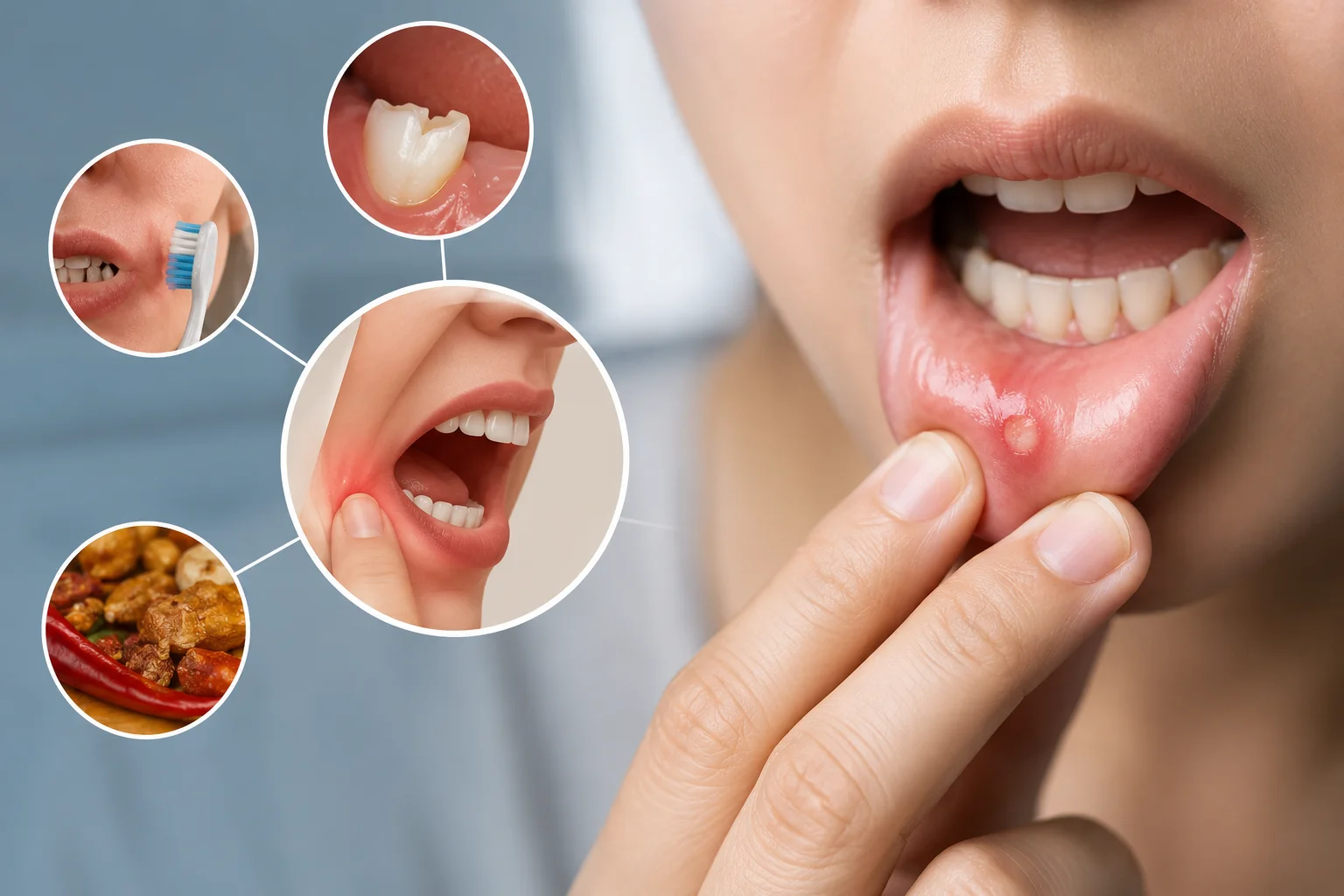 Correcting mouth ulcer irritation source
