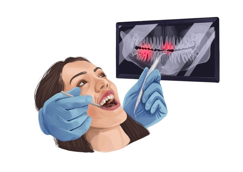 Dentist conducting oral examination and screening for oral cancer symptoms in Patna