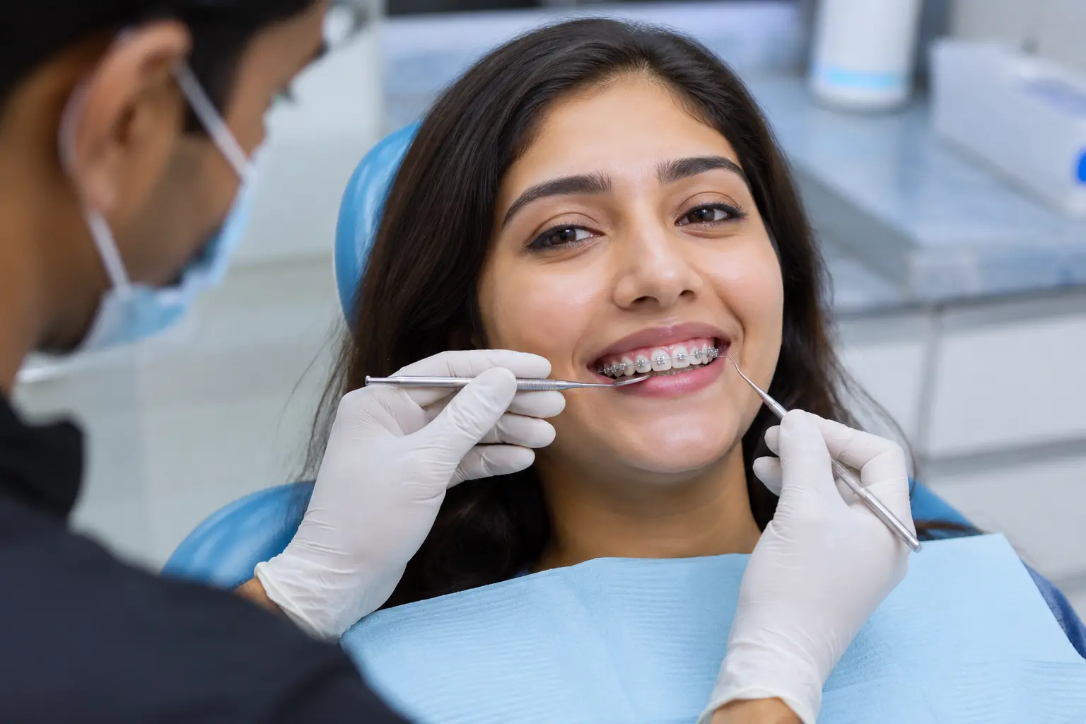 Teeth straightening with braces